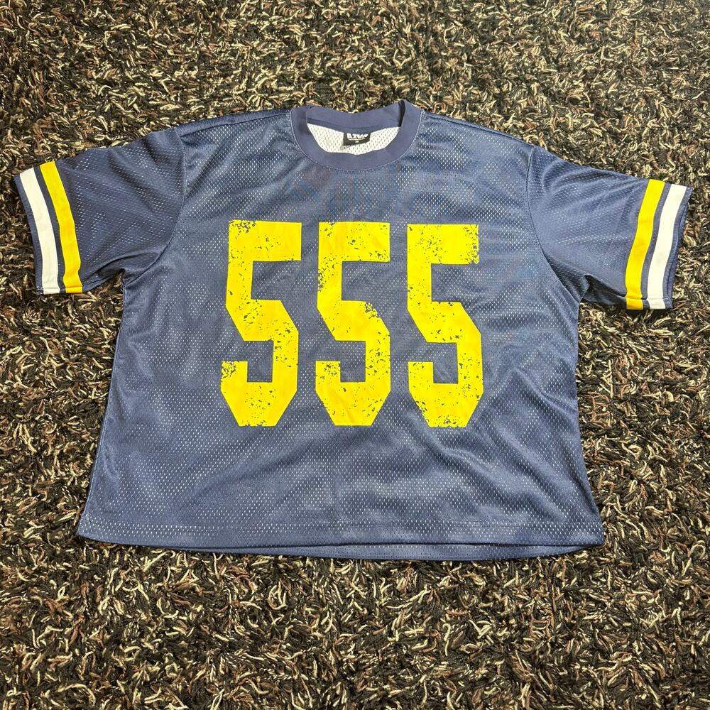AZVA CV‎ Angel Football Jersey  #555 Mesh Blue Yellow Sz M Preowned